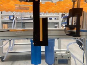 Precision Acoustics' Transducer submerged in water tank 