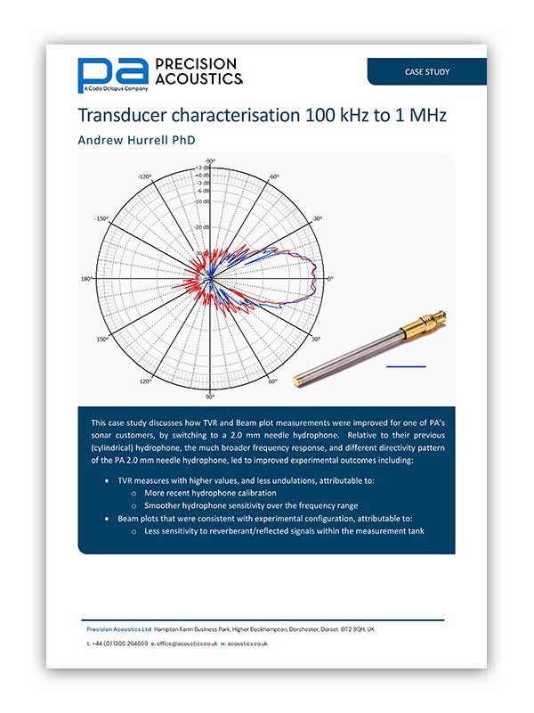 Transducer characterisation 100 kHz to 1 MHz Case Study